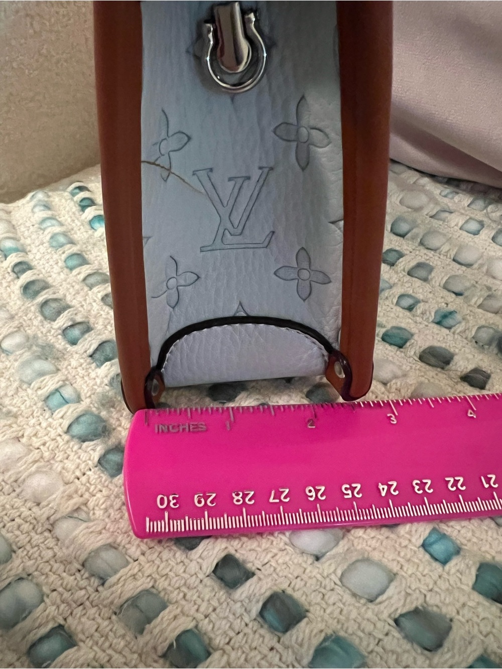 INSPIRED Blue Monogram Mini Trunk Crossbody - Picture 8 of 10